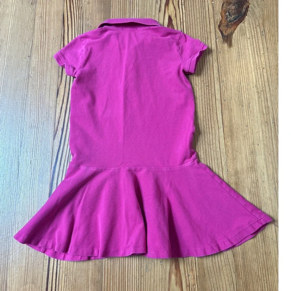 Polo Ralph Lauren Polo Dress Kids Pink Short Sleeve Drop Waist SIZE 6